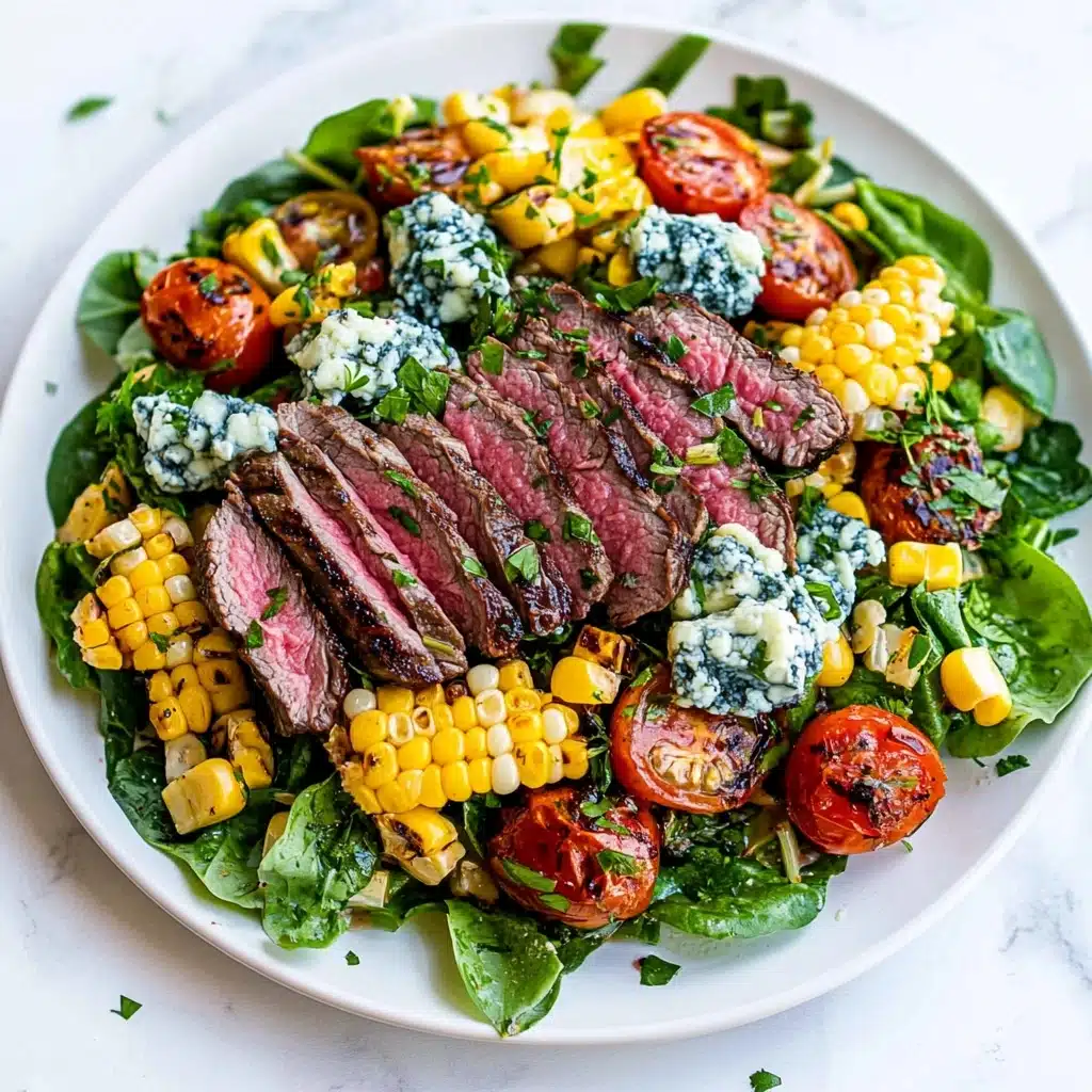 Balsamic Steak Gorgonzola Salad with Grilled Corn Recipe - Recipe Image