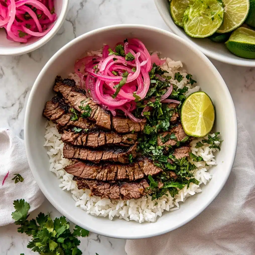 Skirt Steak Rice Bowls with Chimichurri Sauce Recipe - Recipe Image