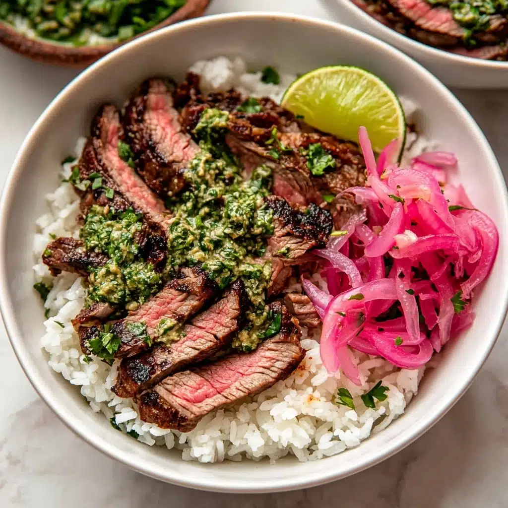 Skirt Steak Rice Bowls with Chimichurri Sauce Recipe - Recipe Image