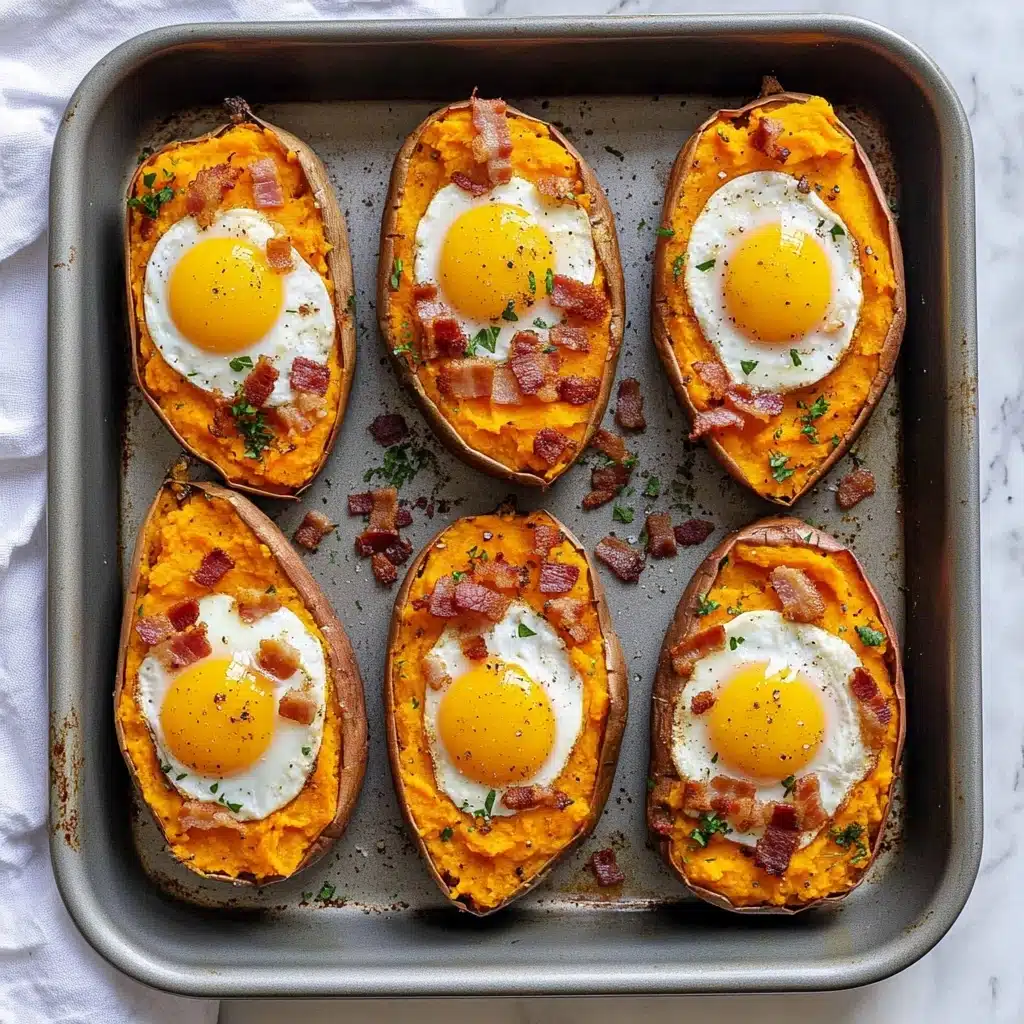 Bacon and Egg Stuffed Sweet Potatoes Recipe - Recipe Image