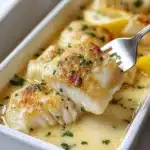 Creamy Lemon Garlic Baked Cod Recipe