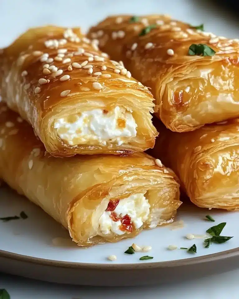 Oven Fried Feta Rolls with Chili Honey Recipe