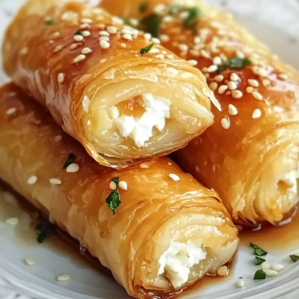 Oven Fried Feta Rolls with Chili Honey Recipe - Recipe Image
