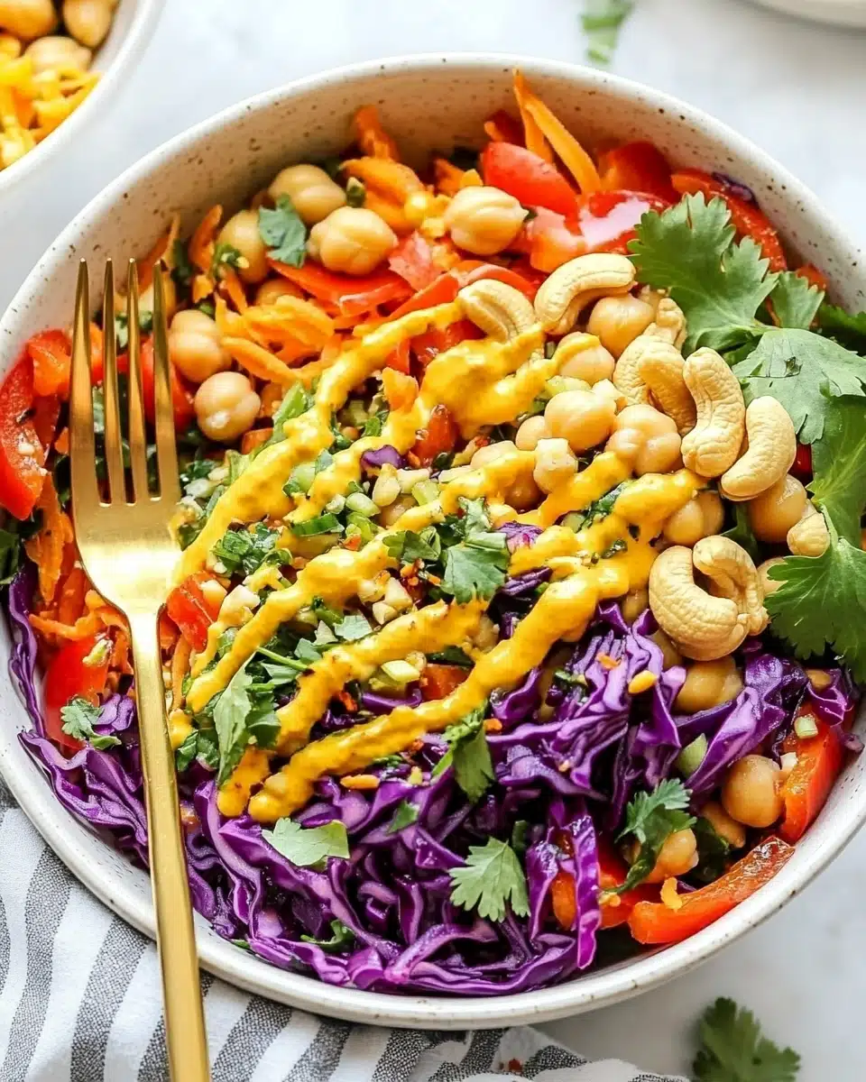 Chopped Thai-Inspired Chickpea Salad with Curry Peanut Dressing Recipe