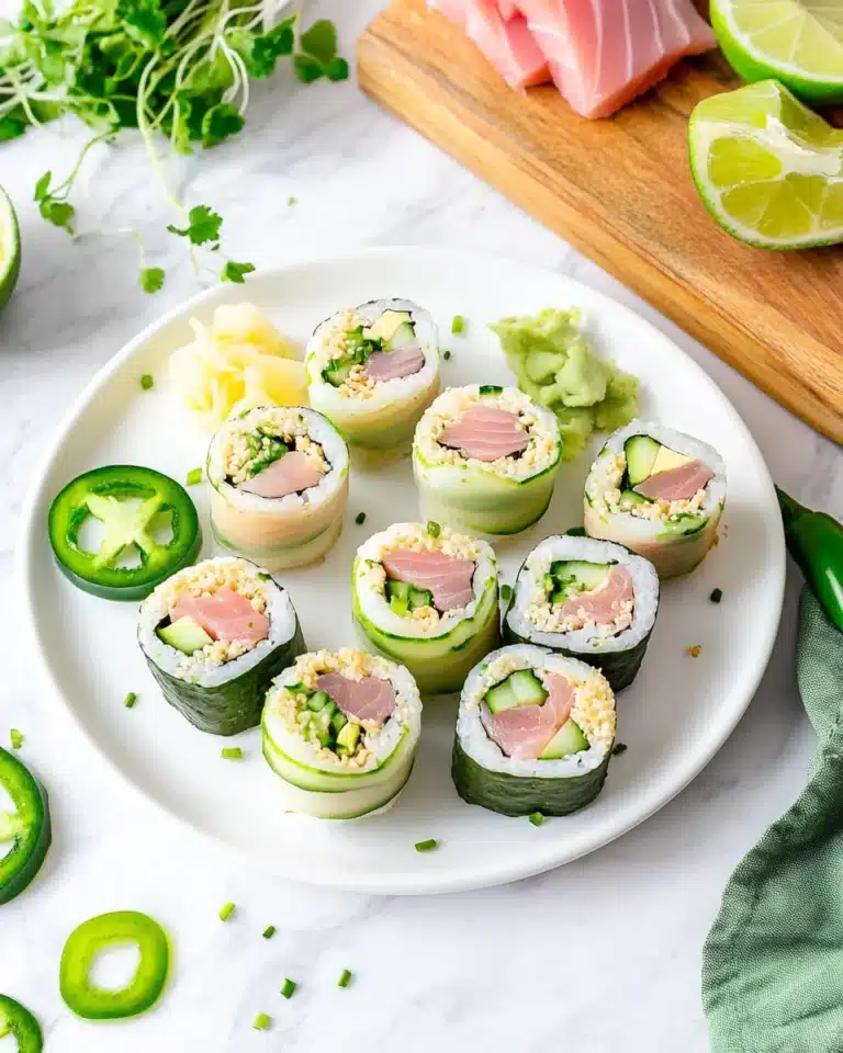 Cucumber Tuna Avocado Salad Rolls Recipe