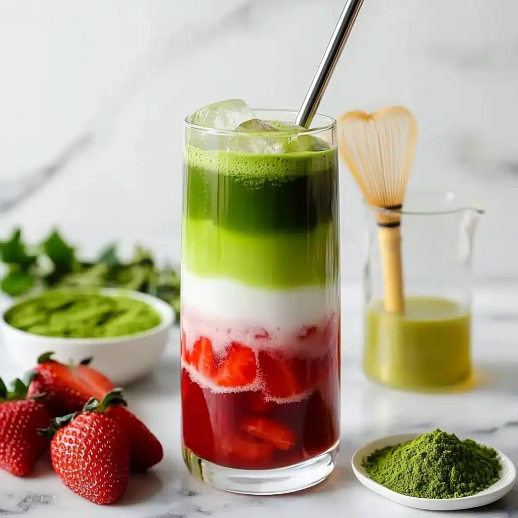 Iced Strawberry Matcha Latte Recipe - Recipe Image