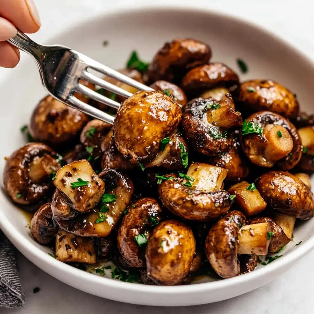 Honey Balsamic Garlic Mushrooms Recipe - Recipe Image