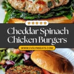 White Cheddar and Spinach Chicken Burgers Recipe