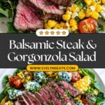 Balsamic Steak Gorgonzola Salad with Grilled Corn Recipe