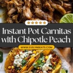 Instant Pot Crispy Carnitas with Chipotle Peach Salsa Recipe