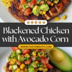 Blackened Chicken with Avocado Corn Topping Recipe