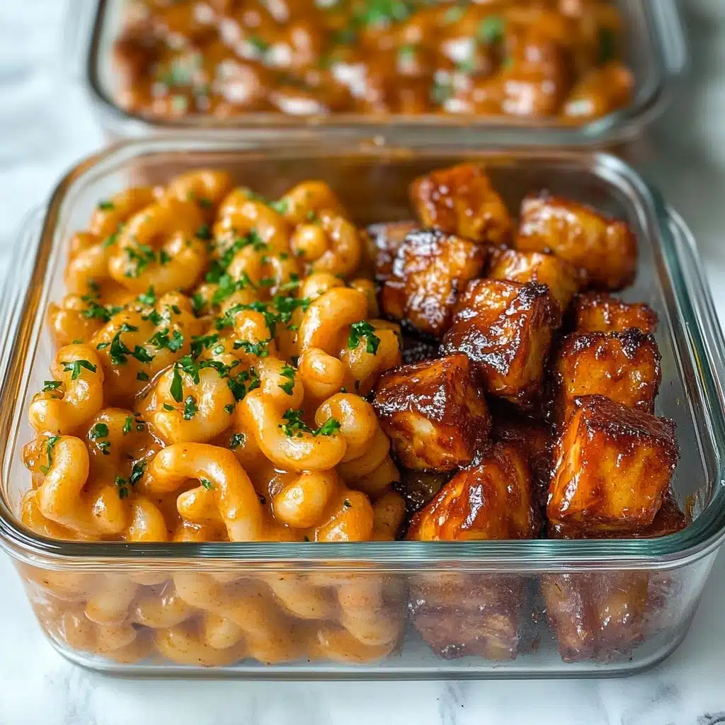 High-Protein Honey Garlic Butter Chicken with Mac & Cheese Recipe - Recipe Image