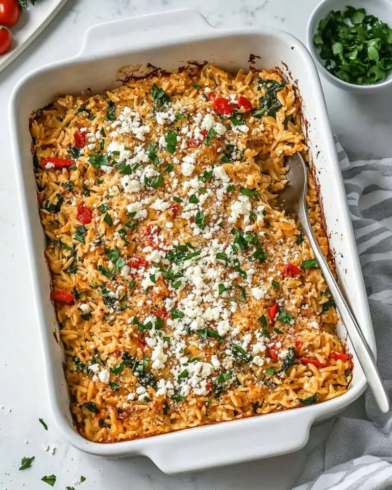 Greek Chicken Orzo Casserole Recipe