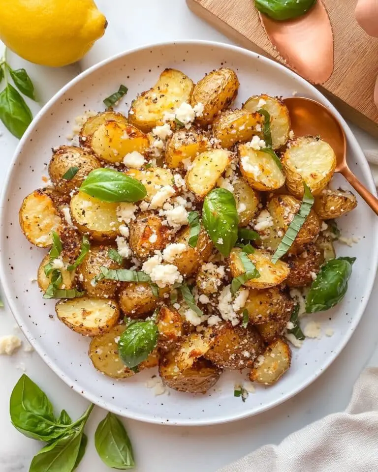 Baked Feta Potatoes with Lemon, Basil, and Honey Recipe