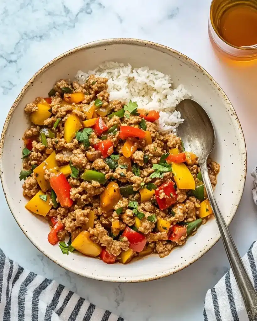 Mom's Ground Turkey and Peppers Recipe