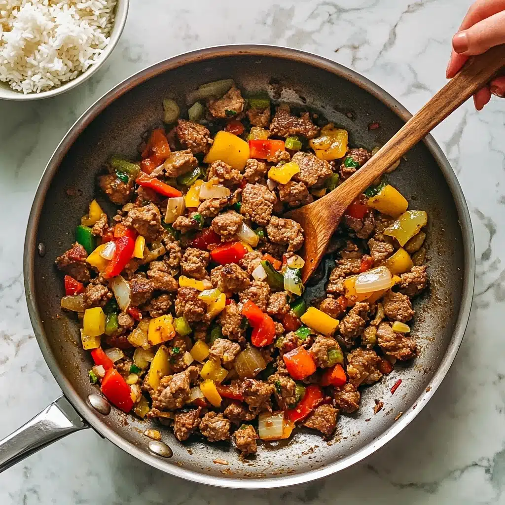 Mom's Ground Turkey and Peppers Recipe - Recipe Image