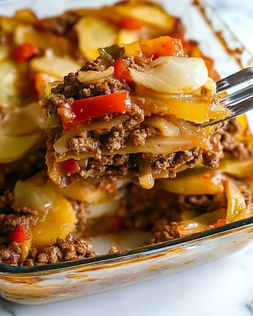 Southern Five Layer Beef Casserole Recipe