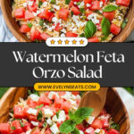 Watermelon Feta Orzo Salad with Lemon and Basil Recipe
