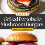 Portobello Mushroom Burger with Mozzarella, Roasted Peppers and Pesto Mayo Recipe