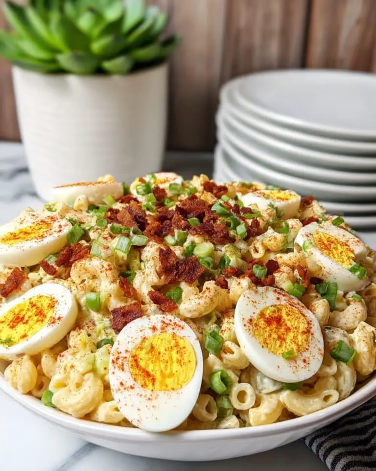 Deviled Egg Bacon Macaroni Salad Recipe