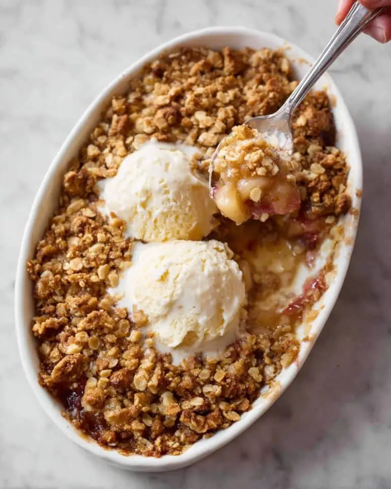 Apple Crumble with Vanilla Ice Cream Recipe