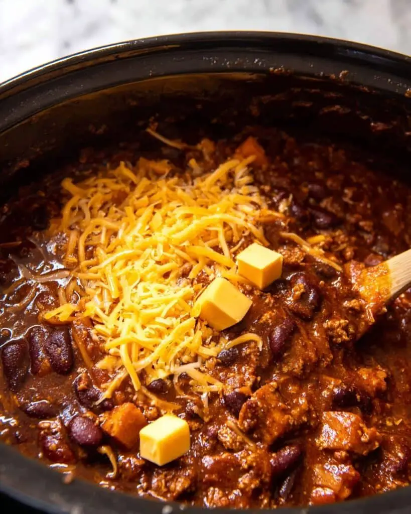 Crockpot Spicy Queso Beef Chili Recipe