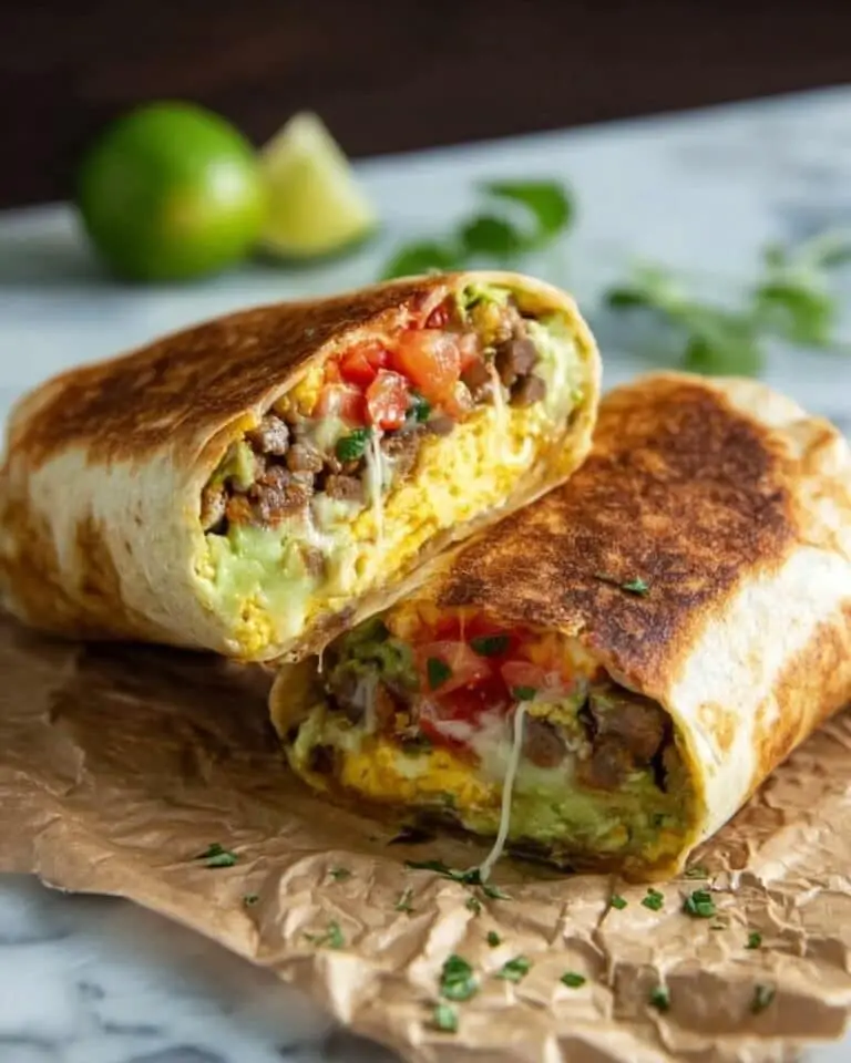 Breakfast Burritos with Avocado-Tomato Salsa and Spicy Sausage Recipe