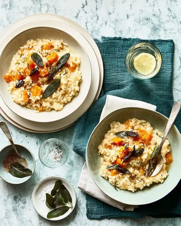 Creamy Pumpkin Risotto with Crispy Sage Recipe