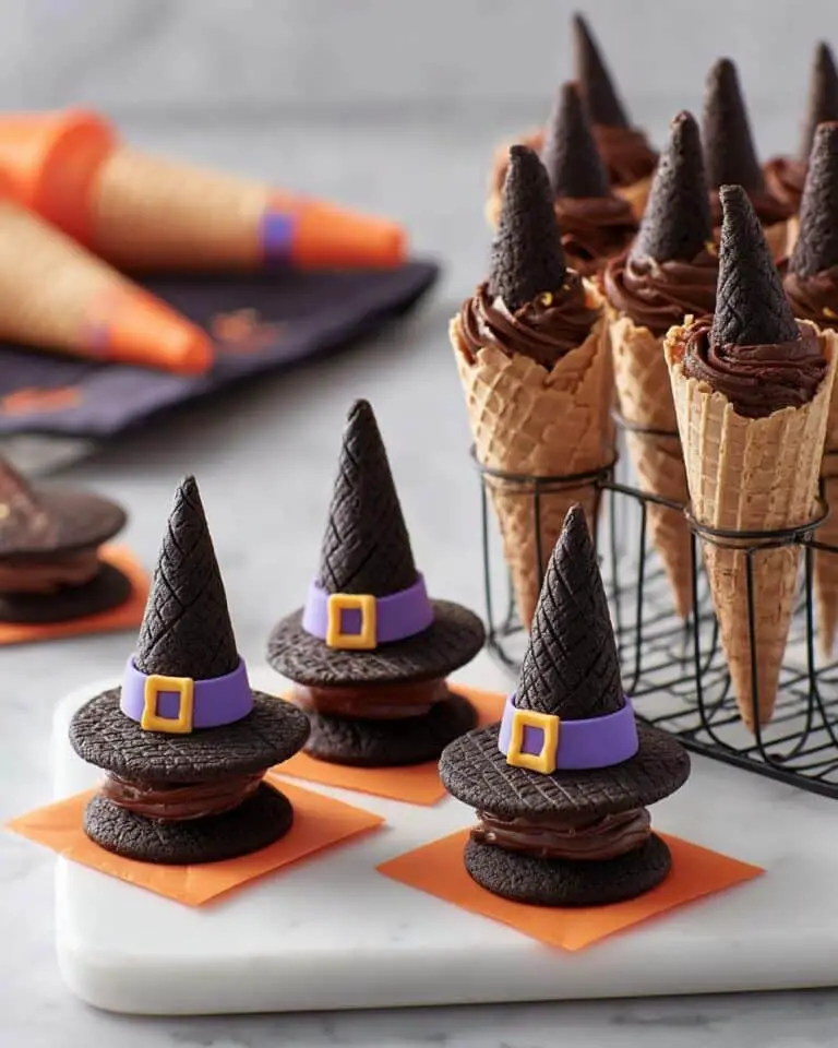 Wicked Halloween Witch Hat Cupcake Cones Recipe