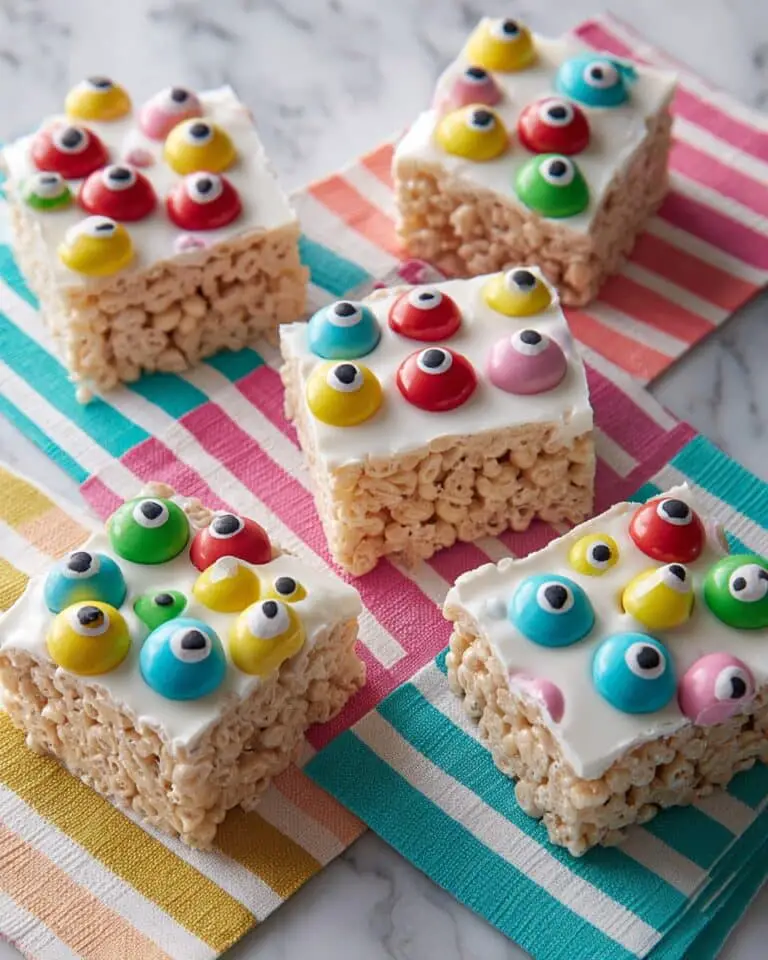 Eye Spy Rice Cereal Treats with Colorful Candy Eyes Recipe