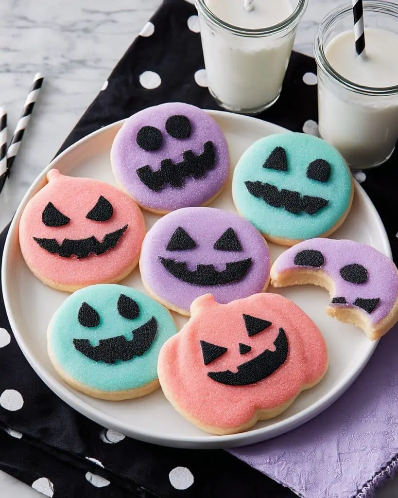 Spooky Face Halloween Sugar Cookies Recipe