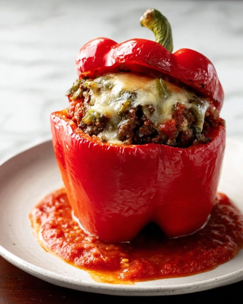 Slow Cooker Sausage, Potato, and Onion-Stuffed Peppers Recipe