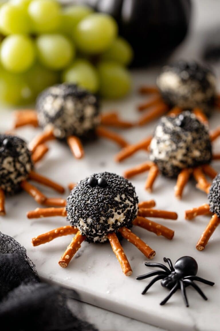Spider Cheeseballs for Halloween Recipe
