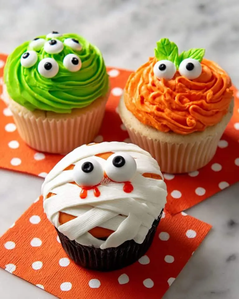 Cute Halloween Monster Cupcakes Recipe
