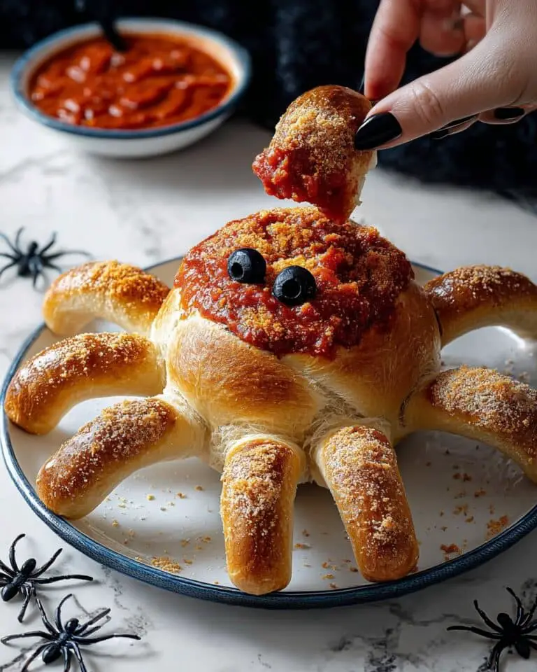 Saucy Spider with Hairy Leg Sticks Recipe