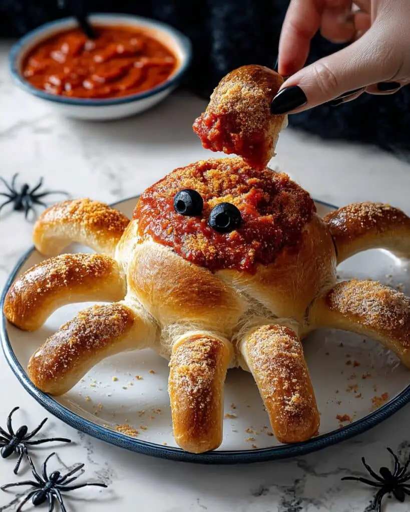 Saucy Spider with Hairy Leg Sticks Recipe
