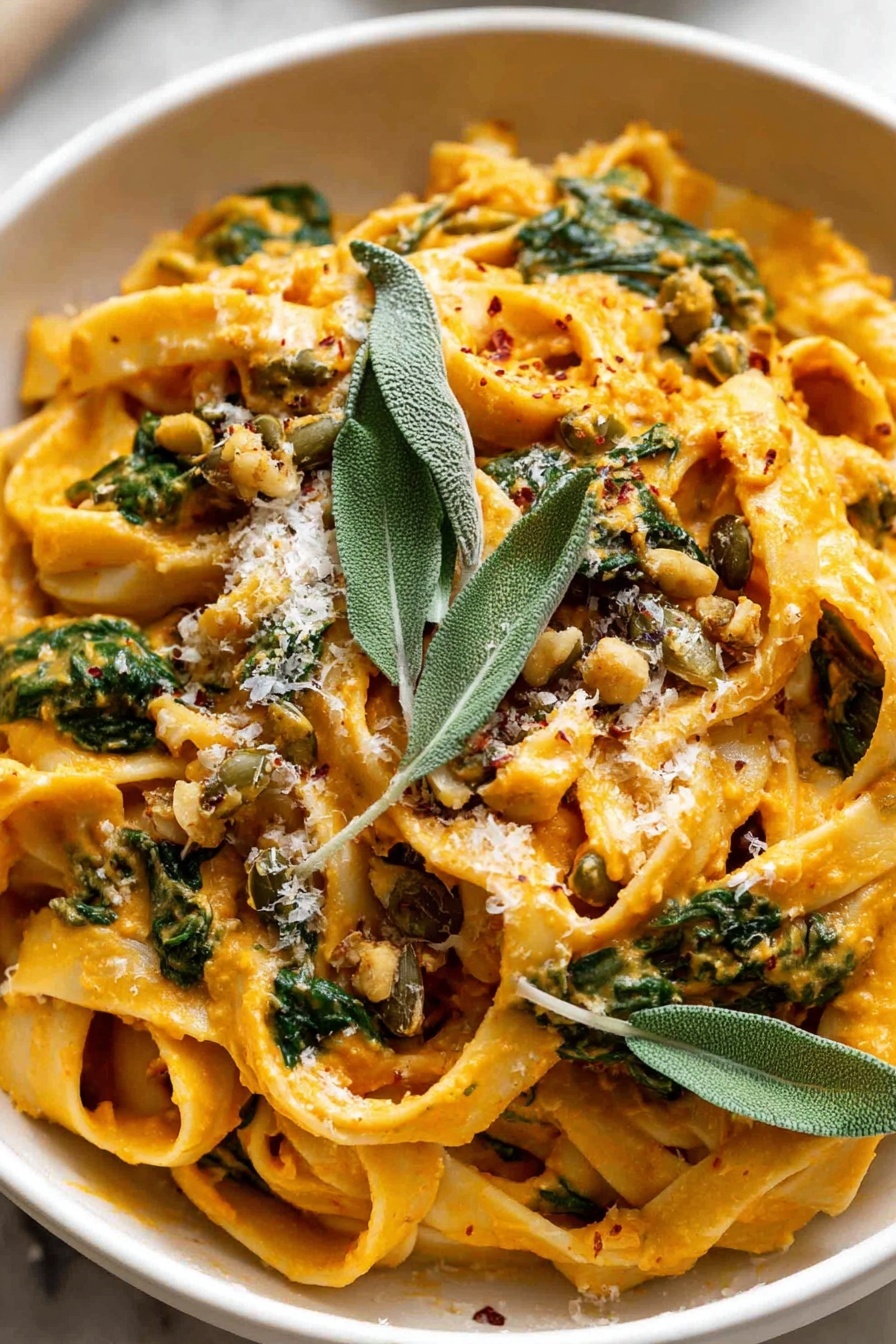 The BEST Pumpkin Pasta Recipe - Serving