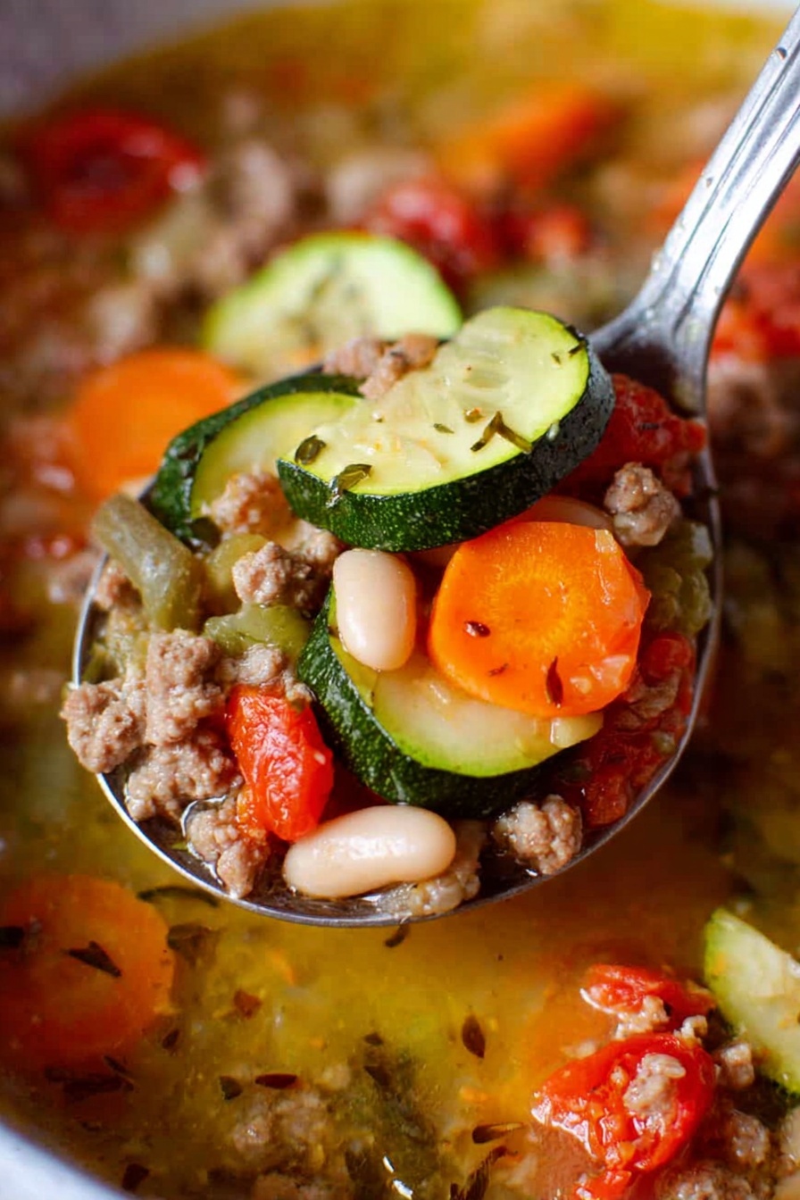 Turkey Vegetable Soup Recipe - Serving