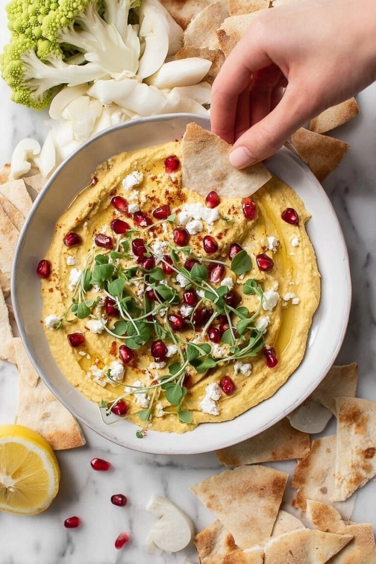Butternut Squash Hummus with Feta & Pomegranates Recipe