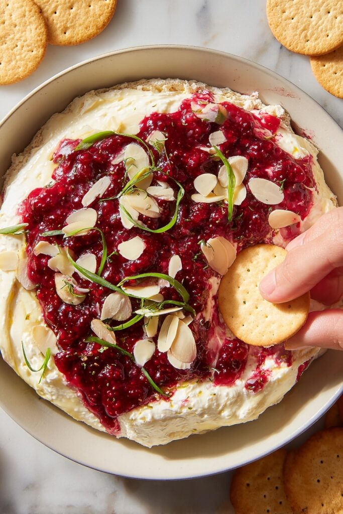 Cranberry Cream Cheese Spread with Almonds and Scallions Recipe
