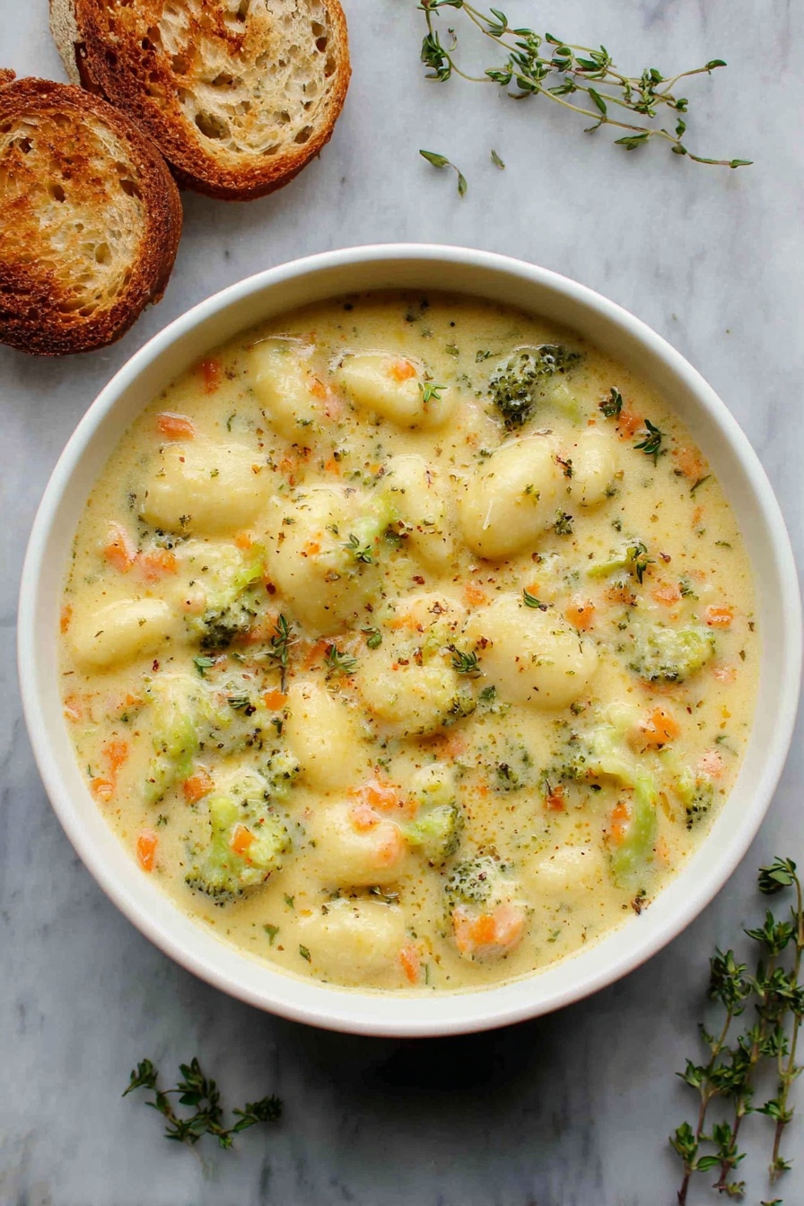 Broccoli Cheddar Gnocchi Soup Recipe - Serving
