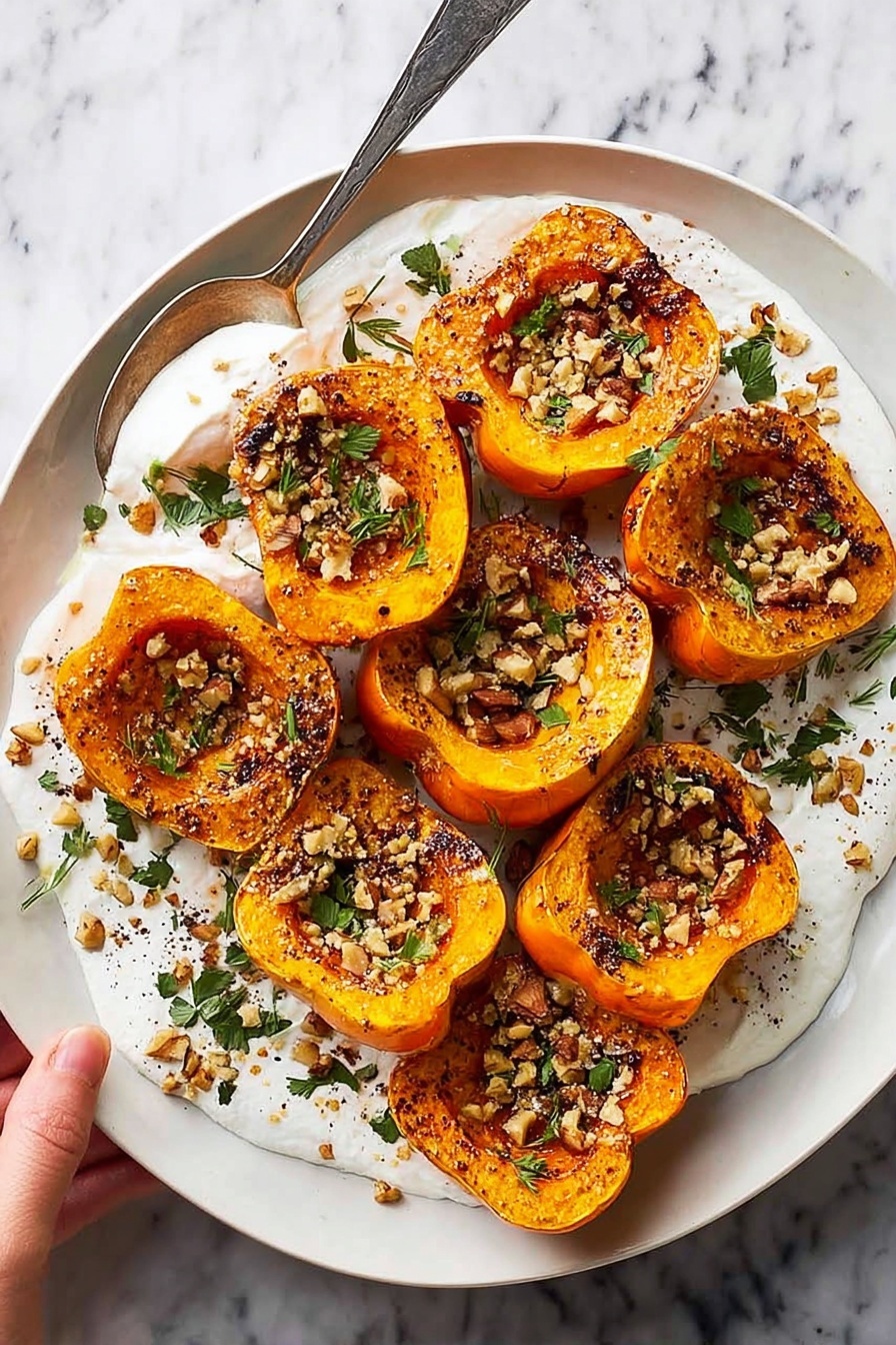 Honey Nut Squash Roast with Ricotta and Walnuts Recipe