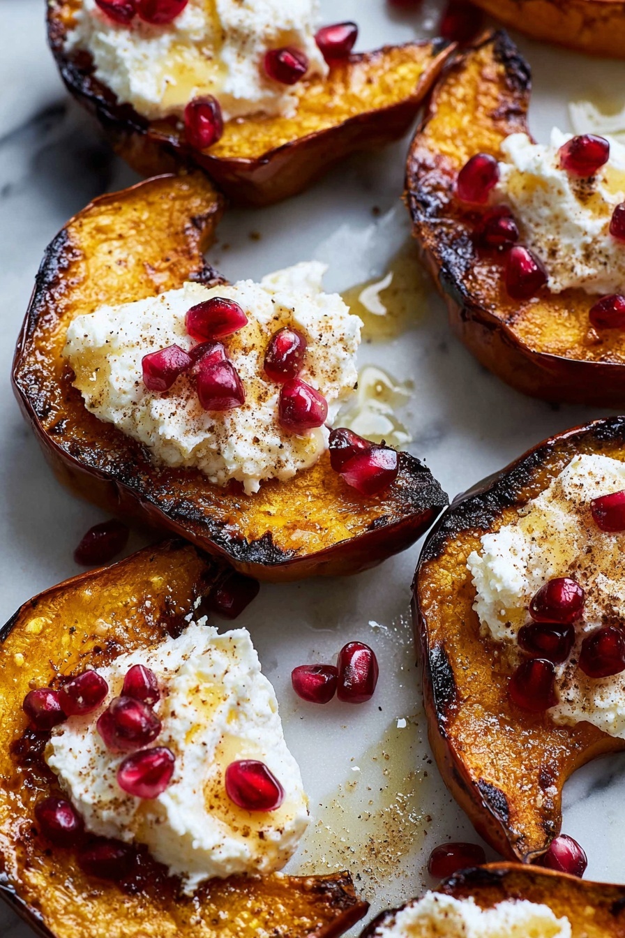 Roasted Acorn Squash with Ricotta and Pomegranate Recipe
