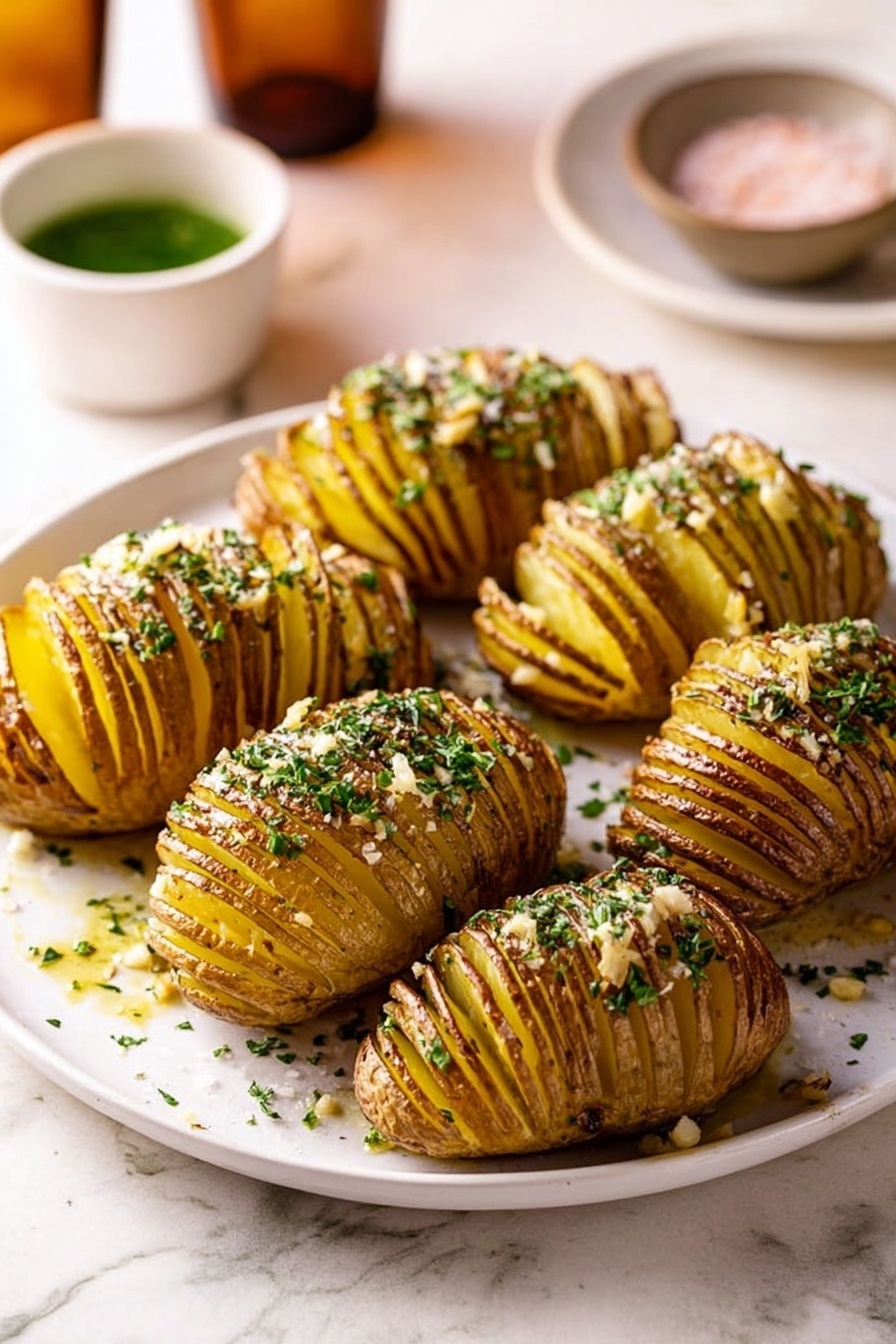 Crispy Hasselback Potatoes with Garlic Butter Recipe