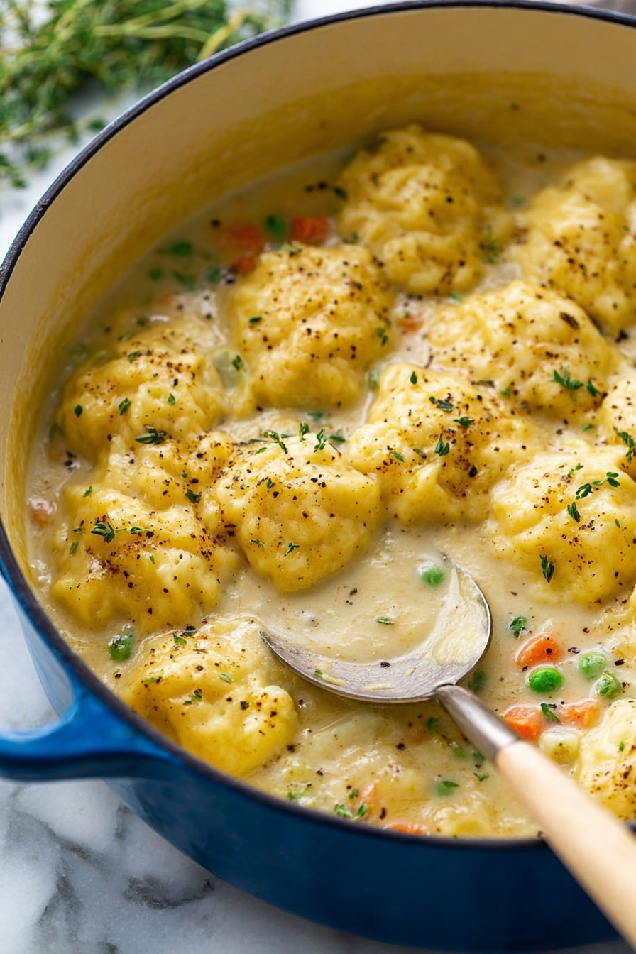 Hearty Chicken and Dumplings Soup Recipe - Serving