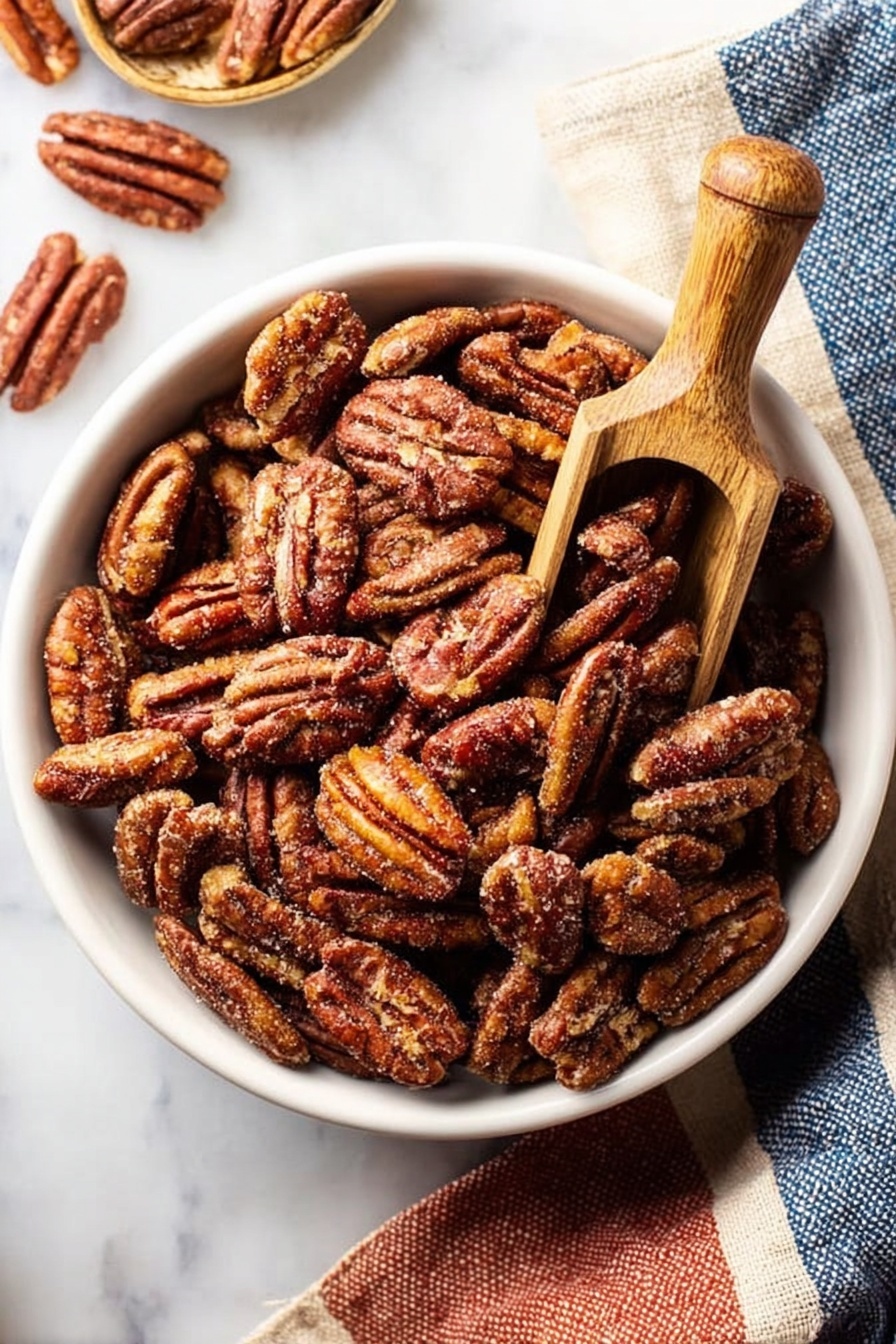 Crispy Candied Pecans Recipe - Serving