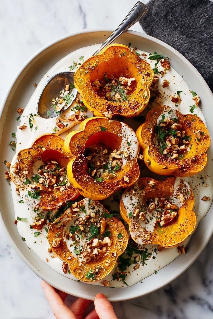 Honey Nut Squash Roast with Ricotta and Walnuts Recipe - Serving