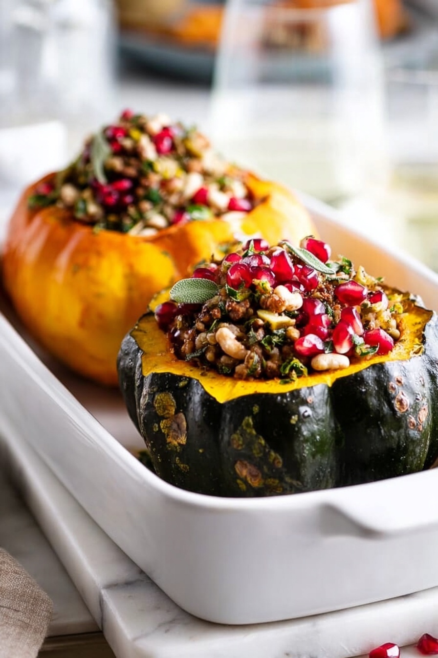 Stuffed Acorn Squash with Tempeh and Cranberries Recipe