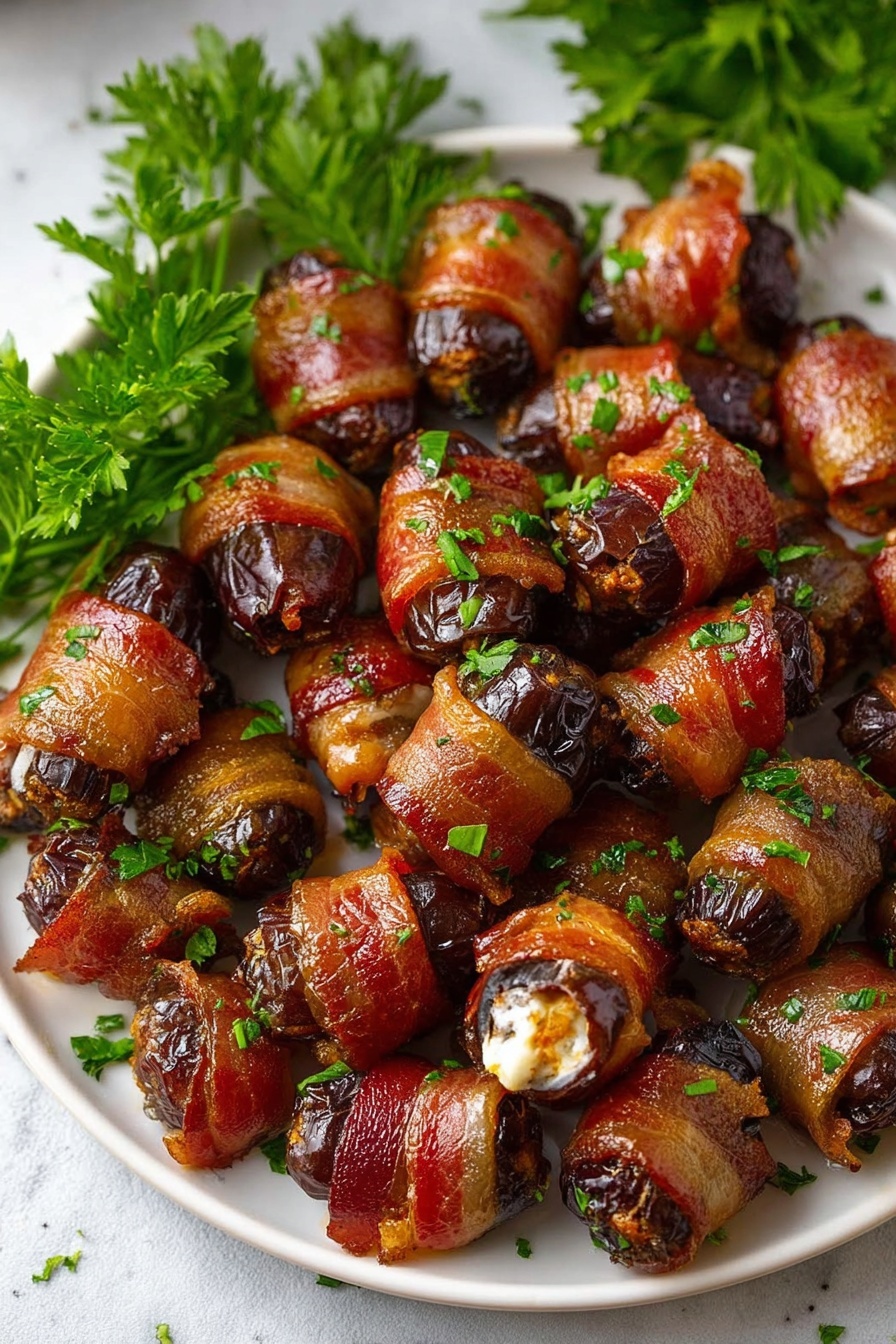 Bacon-Wrapped Dates with Goat Cheese and Maple Syrup Recipe - Serving