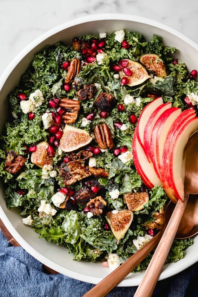 Fall Harvest Kale Salad with Fresh Fruit and Nuts Recipe